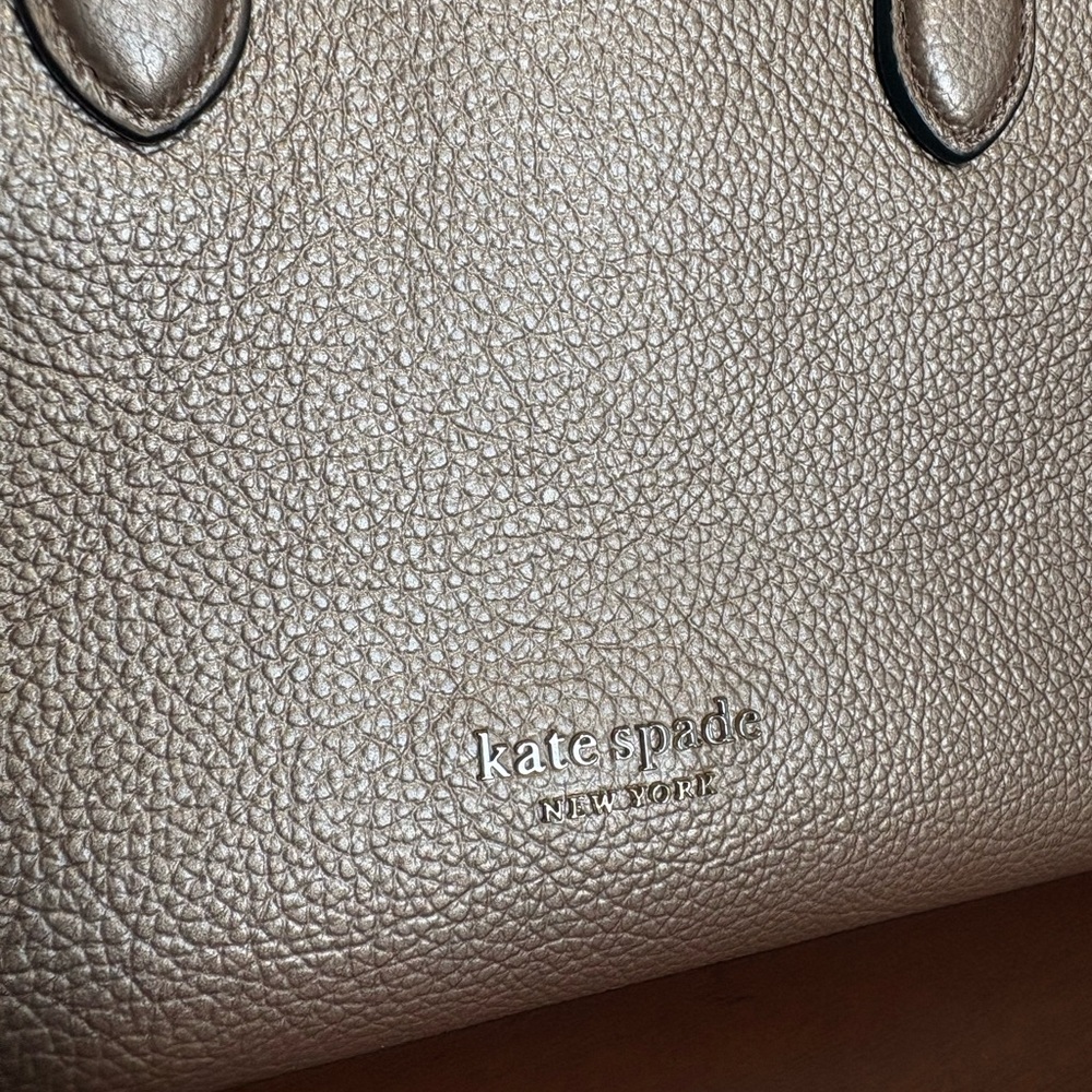 Kate Spade Metallic Rose Gold Pebbled Leather Satchel - Picture 10 of 12